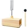 Jrifedptry Diapason a 432 Hz in legno+diapason a risonanza in lega di alluminio per la guarigione del suono, diapason didattica, test dell'udito, scatola di risonanza