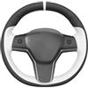 MEWANT Coprivolante Su Misura da Cucire per Tesla Model 3 | accessori Tesla Model 3 / Y Traspirante Per Volanti Riscaldati Resistente