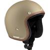 BANDIT Casco da moto aperto Jet Premium Beige Opaco Profilo Pelle Custom Biker Style Visiera inclusa Dull Sand Open Helmet JETPSF (XS)