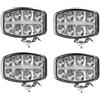 Generico 4 Fari da lavoro Supplementare a LED 12V-24V 64W 6500lm Faro di Profondità Raggio Lungo con Luce di Posizione Bianco Neon Impermeabile IP67 Per Camion Fuoristrada 4x4 Barca ECE E9 R10 R112 R7
