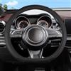 ZAPORA Coprivolante Per Auto A Forma Di D In Pelle Microfibra Da 38 Cm Per Suzuki Swift 2017-2022 Accessori Sportivi(Nero)