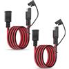 CERRXIAN 2PCS 16AWG SAE a SAE prolunga Cavo di Alimentazione con Adattatore SAE inversione di polarità, connettore a disconnessione Rapida connettore SAE per Settore automobilistico SAE Plug-3.2FT