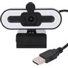 Zonizforceal Webcam HD 1080P con anello luminoso regolabile e microfono, webcam USB grandangolare per computer, plug and play per streaming video e conferenze su Zoom e Skype