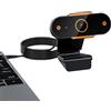 Generic Webcam HD, videocamera USB, webcam per streaming, telecamera di trasmissione in diretta HD nera, mini notebook con funzione di messa a fuoco automatica, per PC, computer, desktop, computer portatile