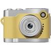 RiseNova Telecamera Vlog 1080P con anti-shake e luce LED, videocamera portatile per studenti, ricarica di tipo C (giallo)