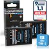 PATONA 2X USB-C Platinum Batteria per Olympus BLS-5 BLS-50, 1050mAh