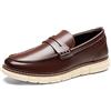 Bruno Marc Scarpe casual da uomo Penny Mocassini, Marrone scuro, 6.5 | Comfort migliorato Slip on Supple PU Upper Sponge Soletta Micro Arch Support Leggero Quotidiano Casual Formale Guida Viaggio
