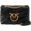 Pinko Love Baby Puff C Sheep Nappa, Borsa Donna, Z99Q Nero-Antique Gold, U