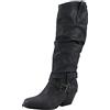 Kobilee Stivali Donna Caldo Elasticizzati Western Alti Polpaccio Vintage Morbidi Invernali con Tacco Eleganti Cowboy Comodo Curvy Stivaletti Camperos Texani