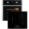 KKT KOLBE Cucina: 60cm Forno da incasso BO8810SS + 60cm Piano Cottura Induzione IH85901FZ | Aria calda | Cassetti telescopici | Timer automatico | 2 volte Vetri per l'isolamento termico | SET8810IH592FZ