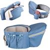 ThreeH Marsupio marsupio con tre tasche Cintura regolabile Vita seggiolino per esterno Sgabello per neonato BC27 Blue