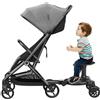 Kozivmo Passeggino con sedile - Pedana - Design a due ruote a 360° - Supporto universale per passeggino, accessori per passeggino, adatto per ogni passeggino