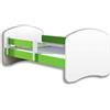 ACMA Letto per bambino Cameretta per bambino con materasso Lettino bambini (Verde, 160x80)