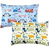 Vicloon Federa per Cuscini per Bambini, 2 Pezzi 40X60 cm Fodera per Cuscino, Federa Decorativa per Cuscino Federa Cuscino in 100% Cotone, Federa per Cuscino da Viaggio, Modello di Dinosauro