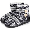 AONEGOLD® Pantofole da Donna Uomo Invernali a Maglia Calde Peluche Memory Foam Stivaletto Comode Morbido Antiscivolo Pantofole da Casa(Blu,Taglia 37-38)