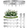Struxly Bordatura da Giardino 5 Pezzi 5.37m,Alta 15cm Bordure per Aiuole Flessibile,Bordura Acciaio Zincato per Giardino,Bordo di Separazione per Prato Orto Cordolo,Argento