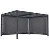 Habitat et Jardin Pergola bioclimatica Windsor premium con led e 2 tende in alluminio - 3 x 4 m - Grigio