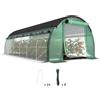 Outsunny Serra Outsunny 6 x 3 x 2 m con 12 finestre, porte a rullo, pareti laterali avvolgibili, tunnel in pellicola resistente ai raggi UV, serra per pomodori a prova di inverno con ancoraggio a terra, verde