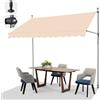 LEADZM Tenda da sole da balcone senza fori, 300 x 150 cm, impermeabile, resistente ai raggi UV, regolabile in altezza con manovella, per terrazze, balconi, giardini, negozi, kaki