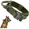 Ledeak Collare Tattico per Cani Regolabile Con Maniglia di Comando, Militare in Nylon Con Fibbia in Metallo per Cani di Taglia Media (L, Verde Militare)