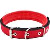 kiskick Accessorio per animali domestici di lunga durata, comodo, collare regolabile in nylon con anello di trazione cinturino rosso nero L