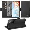 Giyer Cover per Samsung Galaxy S20 FE Custodia con Vetro Temperato, Premium PU Portafoglio Slot per Scheda RFID Antifurto Funzione Supporto Flip Case, Antiurto per Samsung S20 FE 4G/5G Cover (Nero)