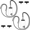 Qyoocom Catena per cellulare universale per tutti gli smartphone, 2 pezzi di cordino da appendere con 4 cuscinetti universali, regolabile e rimovibile. (nero)