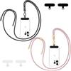 Qyoocom Cordino per Cellulare Telefono Universale*2 Patch*4,Regolabile Laccio per Cellulare Elegante y Duradero, Porta Cellulare da Collo para Todos los Smartphones Nero Oro Rosa