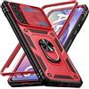 Giyer Cover per Samsung Galaxy A54 5G Custodia con Vetro Temperato, Antiurto Grado Militare 360° Anello Supporto Armor Bumper Case, Antiurto per Samsung A54 5G Cover (Rosso)