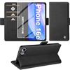 Giyer Cover per iPhone 16e Custodia con Vetro Temperato, Premium PU Portafoglio Slot per Scheda RFID Antifurto Funzione Supporto Flip Case, Antiurto per iPhone 16e 5G Cover (Nero)
