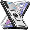 Giyer Cover per Samsung Galaxy A54 5G Custodia con Vetro Temperato, Antiurto Grado Militare 360° Anello Supporto Armor Bumper Case, Antiurto per Samsung A54 5G Cover (Bianco)