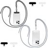 Qyoocom Cordino per Cellulare Telefono Universale*2 Patch*4,Regolabile Laccio per Cellulare Elegante y Duradero, Porta Cellulare da Collo para Todos los Smartphones Grigio Grigio Chiaro Scuro