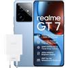 realme GT7 Smartphone 12+256 GB, Processore Dimensity 9400e, Batteria Titan da 7000 mAh, Ultra-ricarica da 120W, 50MP IMX906 OIS della macchina fotografica, 120 Hz 6000nit Display, IP69, Blue