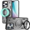 NALIA Custodia Magnetica Robusta per iPhone 16 Pro - Cover, Grigio Titanio | Guscio Duro, Cuore Morbido, Presa Tattica, Potenza Magnetica & Compatibilità, Basta Dondolii, STORMGUARD