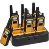 Retevis RB648 Impermeabile Walkie Talkie IP67, Ricetrasmittenti con Caricabatterie a 6 Vie, 2000mAh, Doppio PTT, VOX, Walkie Talkie Robusti per Adulti, Cantieri, Industriali (6 Pezzi, Giallo)