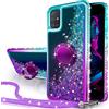 Miss Arts Cover per Samsung Galaxy A51 4G, [Silverback] Custodia Glitter di in Silicone TPU con 360 Gradi Anello e Corda, Pendenza Colore Diamond Liquido Case per Samsung Galaxy A51 4G - Porpora