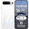 realme 16 5G Smartphone 8+256GB, Air White, Schermo 6,57 pollici, Display AMOLED 120Hz, Ricarica Ultra Veloce 45W, Batteria 6550mAh, Fotocamera AI 50MP, Chipset MediaTek Dimensity 6400 Turbo, IP69