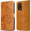 DENDICO Cover per Xiaomi Redmi Note 11 4G / Redmi Note 11S 4G, Portafoglio Custodia in PU Pelle per Xiaomi Redmi Note 11 4G / Redmi Note 11S 4G, Antiurto Cover a Libro con Slot per Carte, Giallo