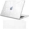 FINTIE Cover Compatibile con MacBook Air 13.6 Pollici M5/M4/M3/M2 (A3449/A3240/A3113/A2681, 2026-2022) - Sottile Trasparente Custodia Rigida Protettivo Case + Copritastiera, Trasparente Glitter