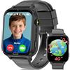 MOONKIDS 4G Orologio Smartwatch Bambini, Smartwatch con Sim, Fotocamera Torcia Sveglia Audiolibri, Orologio Intelligente per Ragazza e Ragazzo (Nero 3)