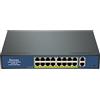 Davuaz Gigabit PoE Switch with 16 POE+ Port and 2 Gigabit Uplink Port, IEEE802.3af/at Compliant, Up to 250W, Metal Design, Unmanaged Power Over Ethernet Switch, Plug and Play Network Switch