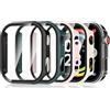Hianjoo 5 Pack Cover con Vetro Temperato Compatibile per Xiaomi Redmi Watch 6, Pellicola Proteggi Schermo PC Custodia Compatibile con Xiaomi Redmi Watch 6