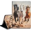 Bxgolkgd Custodia per tablet per Kindle Paperwhite 2024 (12a generazione) e Kindle Colorsoft Signature Edition, funzione di accensione/spegnimento automatico, tre cavalli che corrono