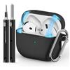 Inesore Compatible with Airpods 4 Case Cover,Magnetic Lid Lock Silicone Protective Case for Apple Air Pods 4,with Keychain and Cleaner Pen(Black)