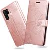 DENDICO Cover per Huawei P30 PRO, Portafoglio Custodia in PU Pelle per Huawei P30 PRO, Antiurto Cover a Libro con Slot per Carte, Oro Rosa