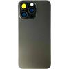Smartex® Vetro copribatteria per scocca Posteriore Big Hole Compatibile con iPhone 15 PRO Max | Senza Logo (Nero)