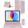Nsyee Custodia per tastiera con touchpad e mouse compatibile con iPad 11a A16 11 2025 (A3354/A3355/A3356), iPad 10a generazione 11 2022 (A2696/A2757/A2777), Bluetooth UK Layout Keyboard Mouse Set