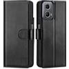 32ndShop 32nd Custodia a Portafoglio in Pelle PU per Motorola Moto G34, Case con Slot per Sched di Blocco RFID, Chiusura Magnetica e Supporto Integrato - Nero