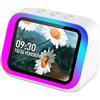 GiDaCom Altoparlante Bluetooth con Display 4 - Smart Speaker con Assistente Vocale, Chiamate, Musica, Meteo, Calendario, Sveglia, Orologio Mondiale, Effetti Luce, Cerca Telefono, Fotocamera Remota (Bianco)