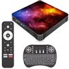 SUKOTOP Android TV 14 - Processore Quad-Core, 4GB RAM e 64GB ROM, WiFi Dual Band 2.4G/5G, Bluetooth 5.0, Porte HDMI 2.0 e USB 2.0, Mini Tastiera fornita